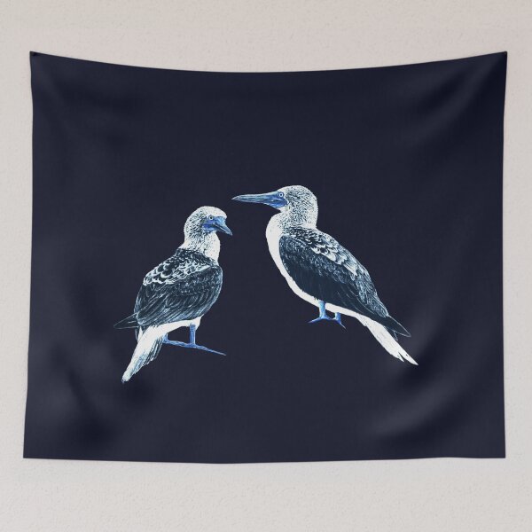 Item preview, Beautiful painted pair of blue-footed boobies from Panama designed and sold by LoesRoos.