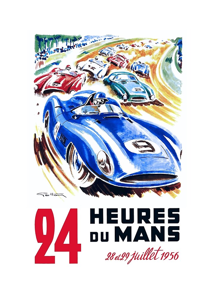 1956 24 Hours Of Le Mans Race Poster By Retrographics Redbubble