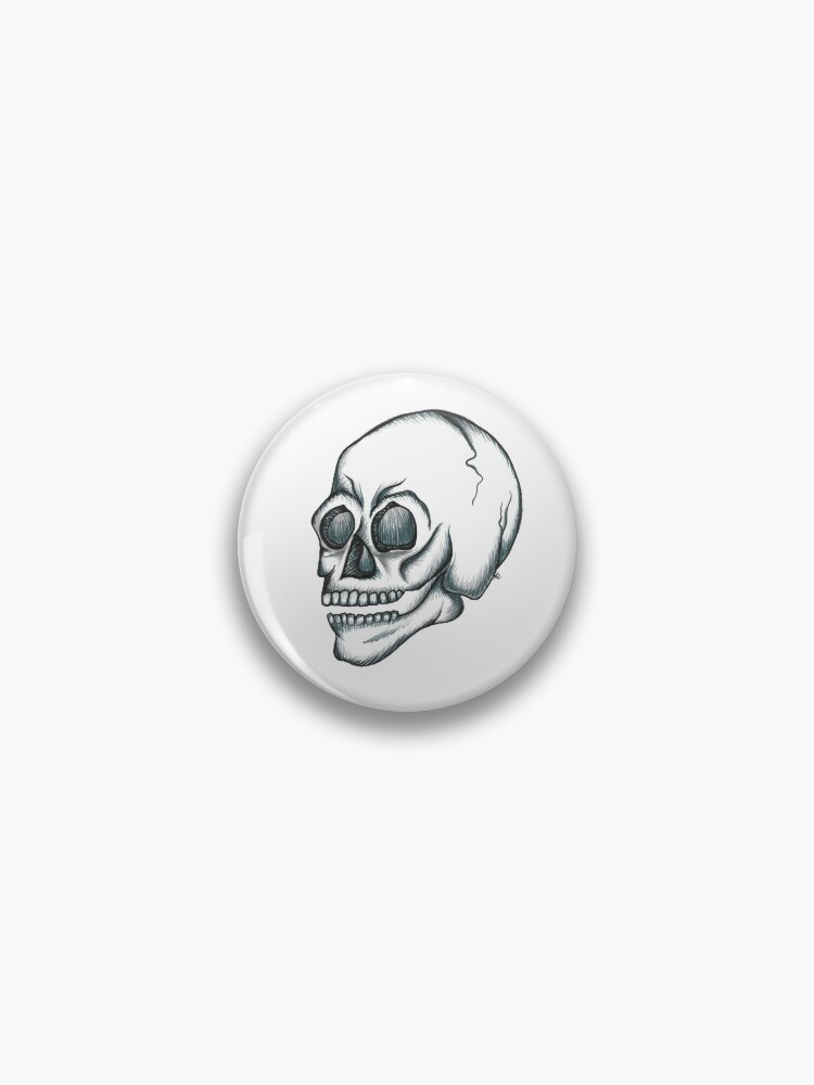 Black and White Retro Skull | Pin