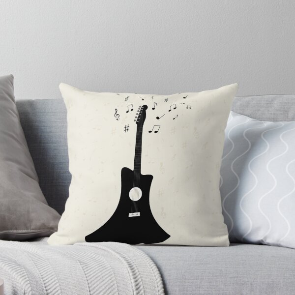 Item preview, guitar with notes flying on the background,vector illustration designed and sold by elisabetaaa.