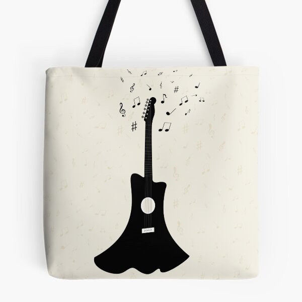 Item preview, guitar with notes flying on the background,vector illustration designed and sold by elisabetaaa.