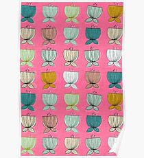 flower cups pink Poster