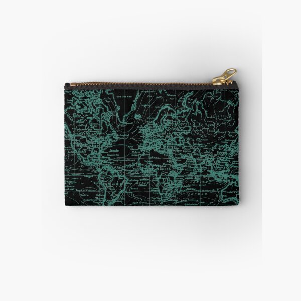 Item preview, World Map (1899) Black & Light Blue  designed and sold by BravuraMedia.