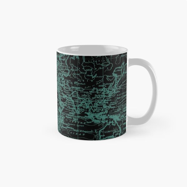 Item preview, World Map (1899) Black & Light Blue  designed and sold by BravuraMedia.