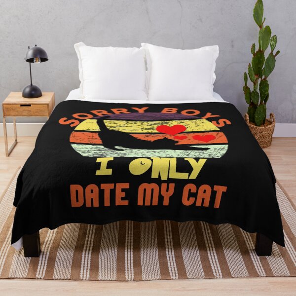 Item preview, Sorry Boys I Only Date My Cat - Funny Sunset Retro Cat Gift Idea designed and sold by leo121687.
