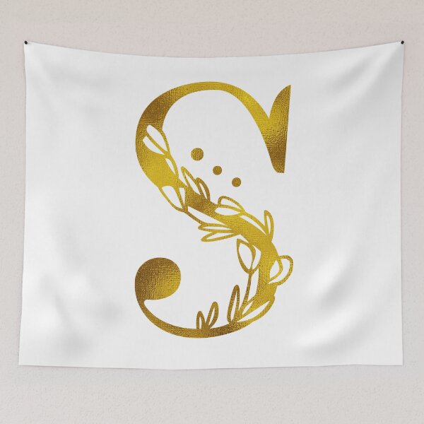 Item preview, Gold Floral Monogram S designed and sold by Amy Olsen.
