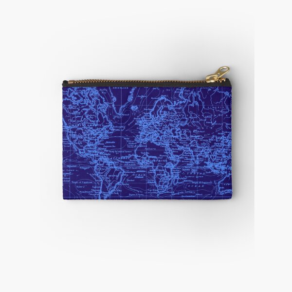 Item preview, World Map (1899) Blue & Light Blue designed and sold by BravuraMedia.