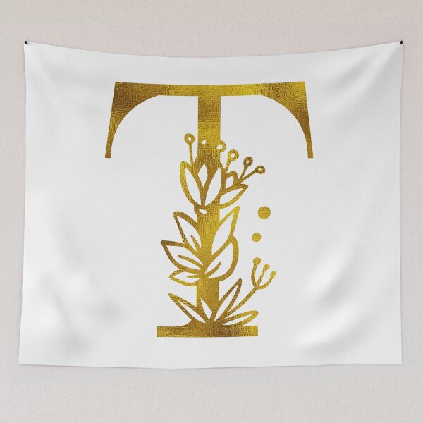 Item preview, Gold Floral Monogram T designed and sold by Amy Olsen.
