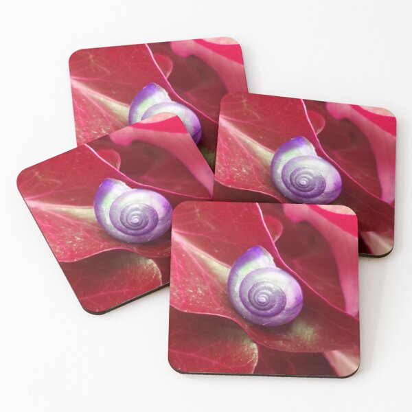 Item preview, Spiral Purple Snail Shell on a Red Leaf designed and sold by hearthearts.