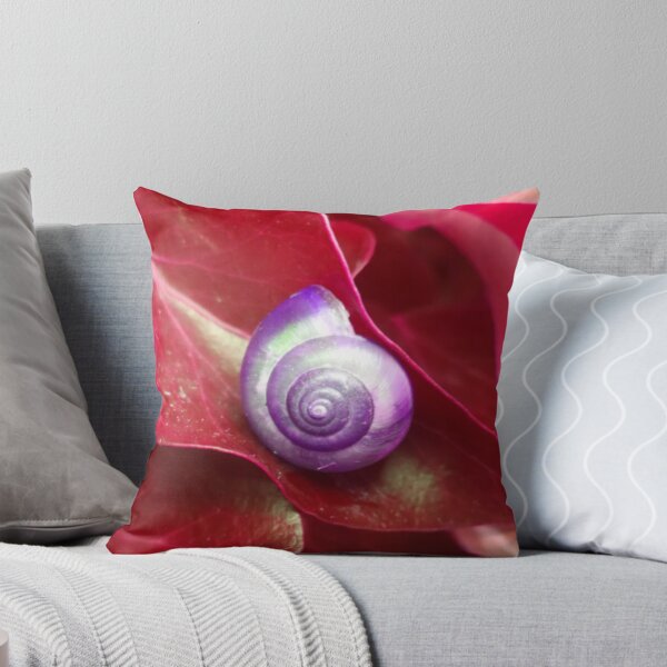 Item preview, Spiral Purple Snail Shell on a Red Leaf designed and sold by hearthearts.