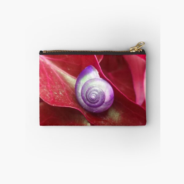 Item preview, Spiral Purple Snail Shell on a Red Leaf designed and sold by hearthearts.
