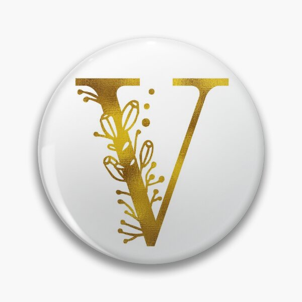 Artikelvorschau, Goldblumenmonogramm V. entworfen und verkauft von Amy Olsen.