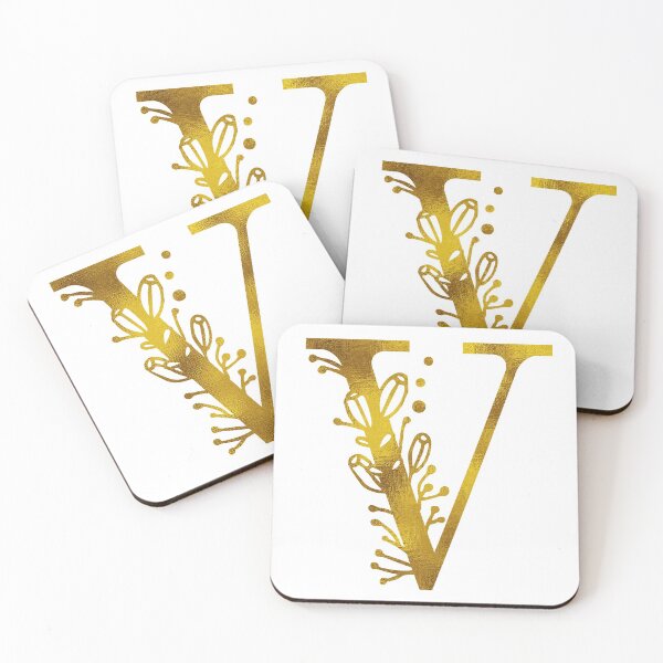 Artikelvorschau, Goldblumenmonogramm V. entworfen und verkauft von Amy Olsen.