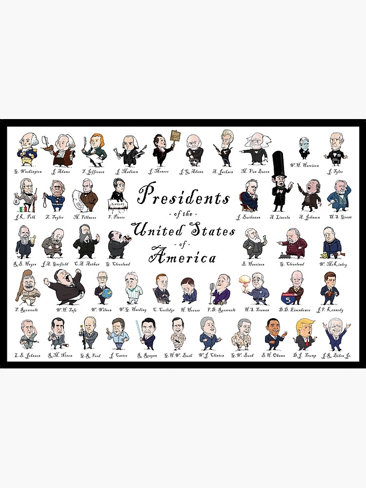 "Presidents of the United States of America 2021 with border" Poster