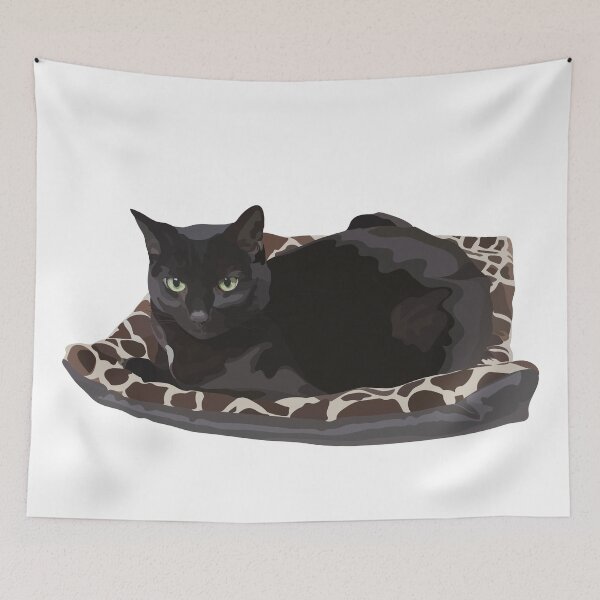 Item preview, Cute black cat on mat designed and sold by MiaoMiaoYu.