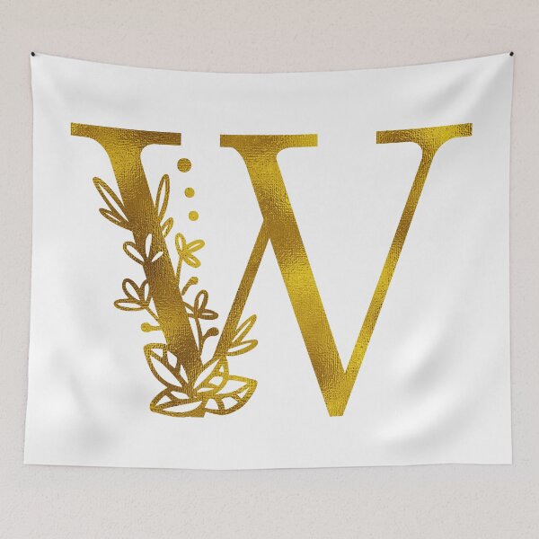 Item preview, Gold Floral Monogram W designed and sold by Amy Olsen.
