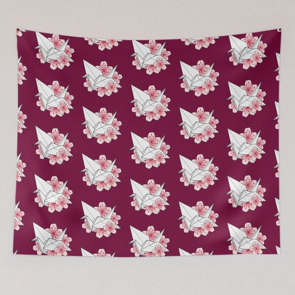 Item preview, Origami Crane with Cherry Blossoms designed and sold by Hakuna Ricotta.