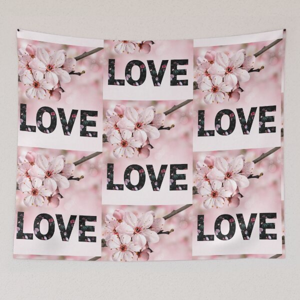 Item preview, LOVE Romantic pink flowers designed and sold by kammouri.