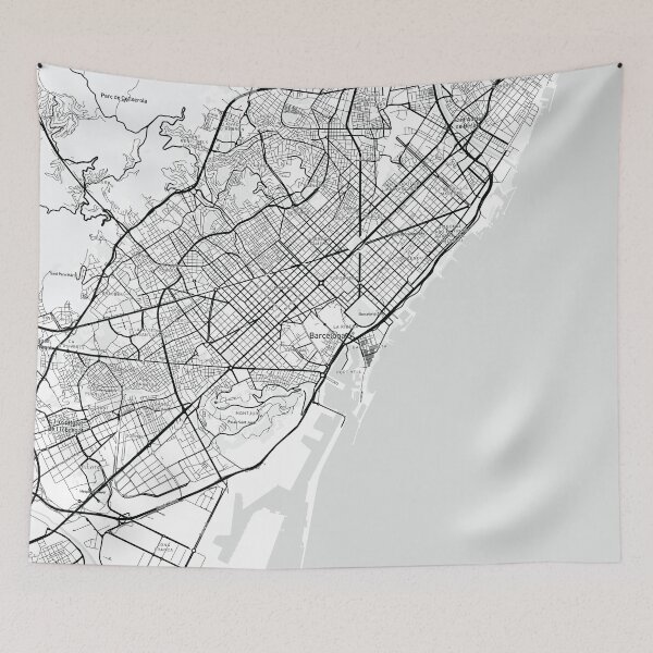 Item preview, Barcelona, Spain Map (Theme 1) designed and sold by Mapnify.