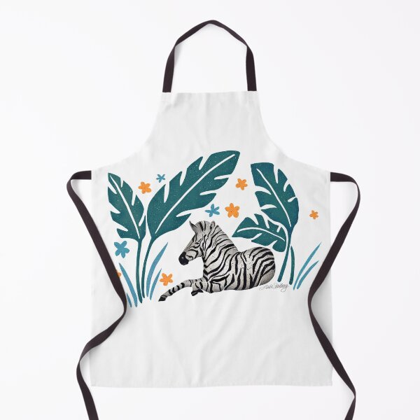 Item preview, Zebra in the Jungle dark Teal leaves by Linda Sholberg designed and sold by Linda Sholberg.