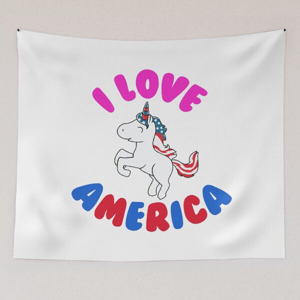 Item preview, I Love America - Cute Valentine´s Americorn Patriotic design designed and sold by LordAudes.