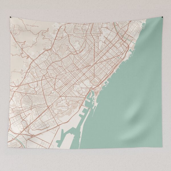 Item preview, Barcelona, Spain Map (Theme 2) designed and sold by Mapnify.