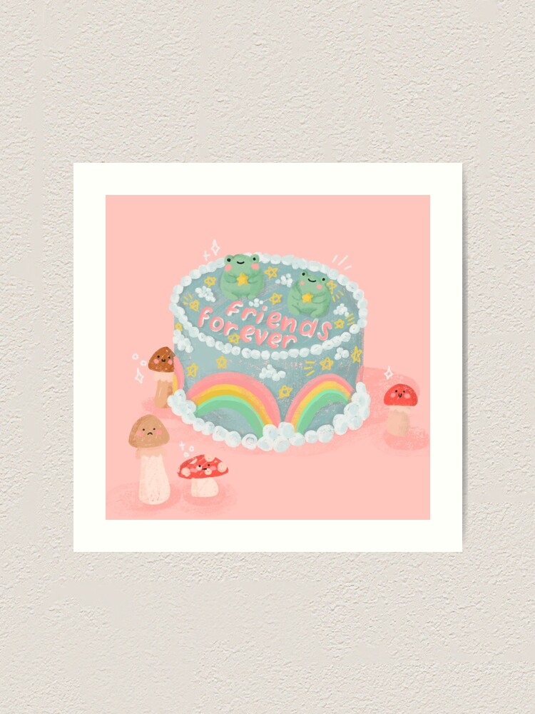 Impression Artistique Gateau Grenouille Aux Champignons Par Cccelestiaaa Redbubble