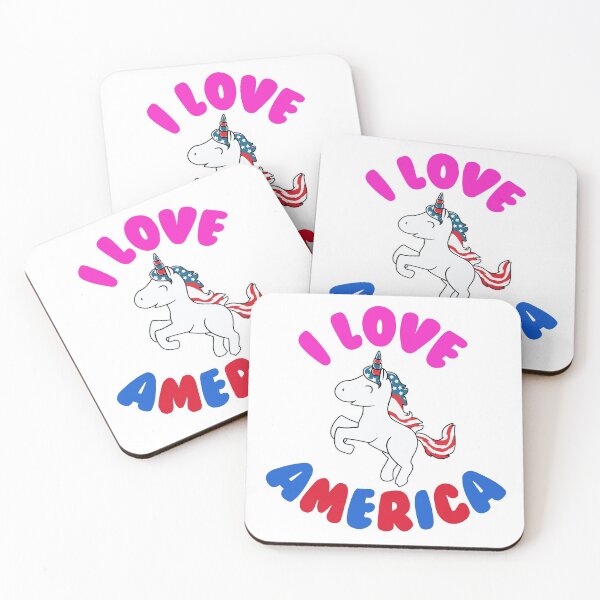 Item preview, I Love America - Cute Valentine´s Americorn Patriotic design designed and sold by LordAudes.