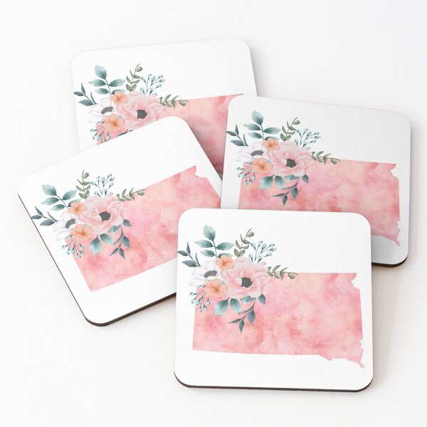 Item preview, South Dakota Pink Floral Watercolor - SD designed and sold by randrgiftshop.