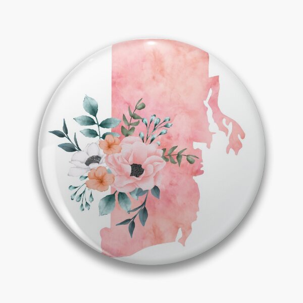 Item preview, Rhode Island Pink Floral Watercolor - RI designed and sold by randrgiftshop.