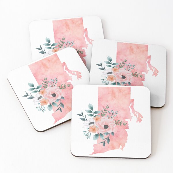 Item preview, Rhode Island Pink Floral Watercolor - RI designed and sold by randrgiftshop.