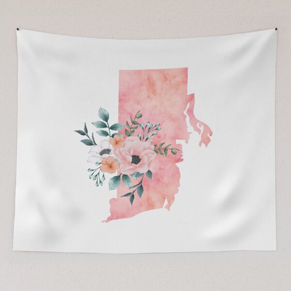 Item preview, Rhode Island Pink Floral Watercolor - RI designed and sold by randrgiftshop.