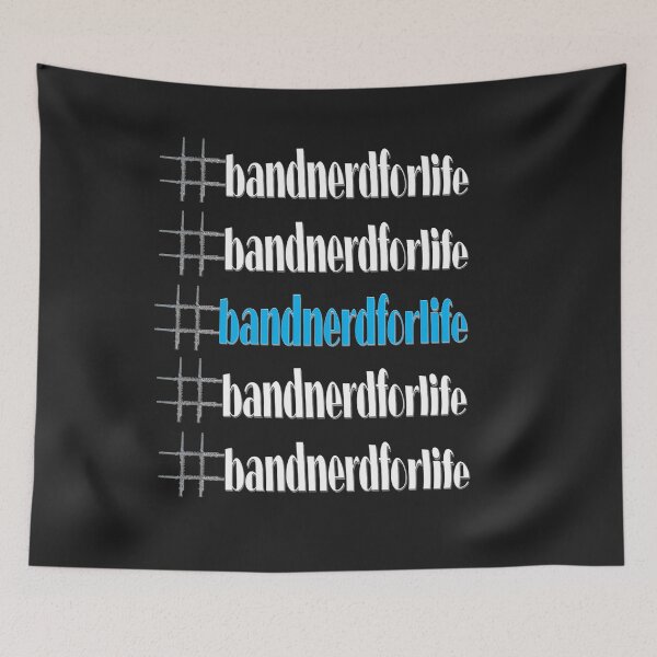 Item preview, #bandnerdforlife with blue center and flute hashtag designed and sold by AliCatOriginals.