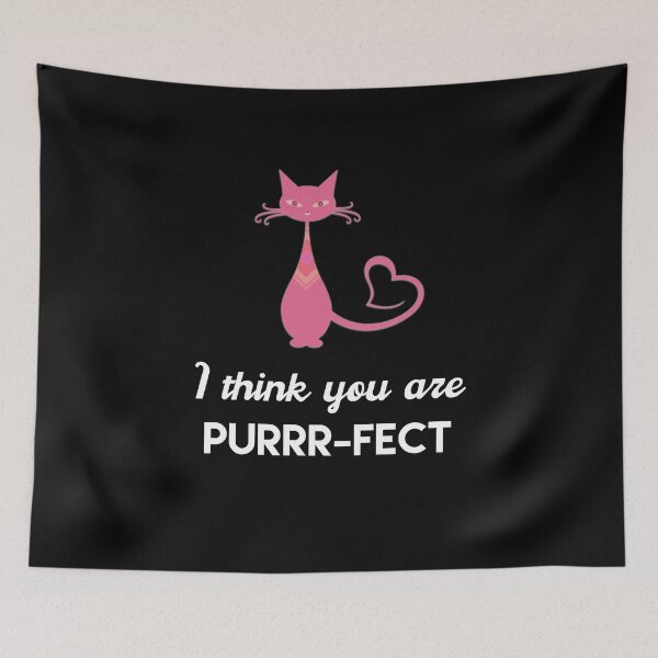 Item preview, You are purrrfect, cat valentine, cat love, pink cat with heart tail designed and sold by doctors-apparel.