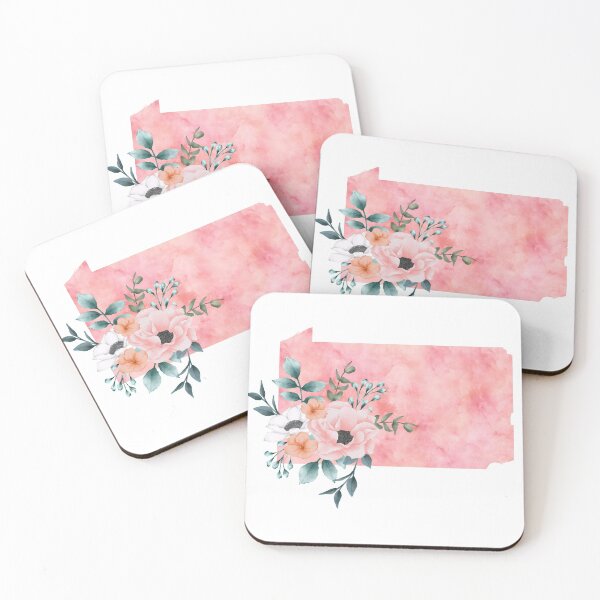 Item preview, Pennsylvania Pink Floral Watercolor - PA designed and sold by randrgiftshop.