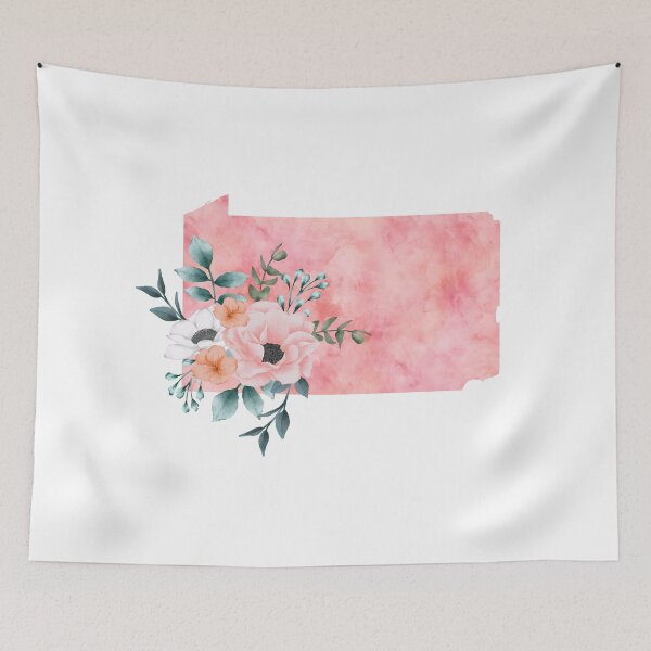 Item preview, Pennsylvania Pink Floral Watercolor - PA designed and sold by randrgiftshop.
