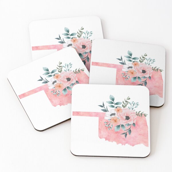 Item preview, Oklahoma Pink Floral Watercolor - OK designed and sold by randrgiftshop.