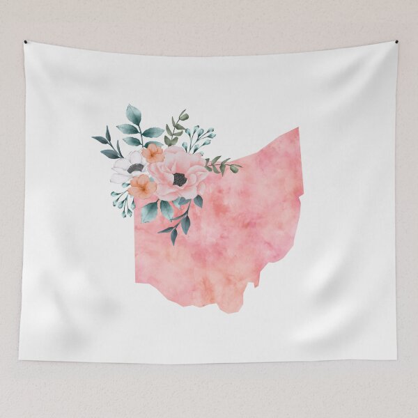 Item preview, Ohio Pink Floral Watercolor - OH designed and sold by randrgiftshop.