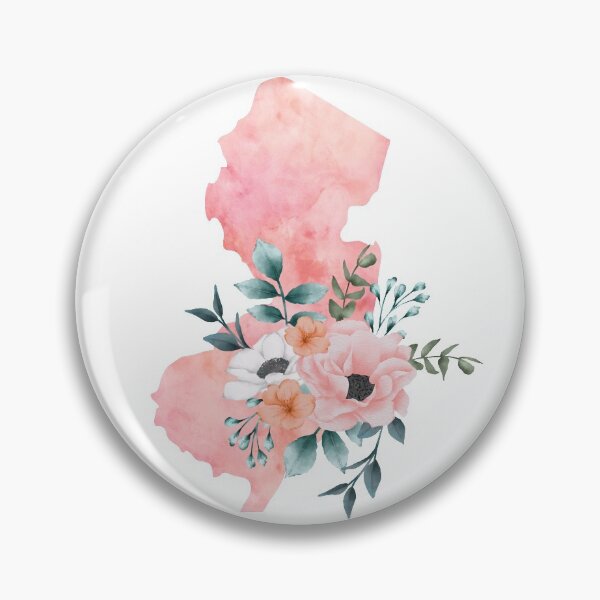 Item preview, New Jersey Pink Floral Watercolor - NJ designed and sold by randrgiftshop.
