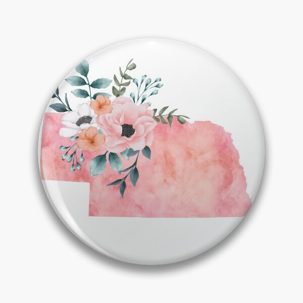 Item preview, Nebraska Pink Floral Watercolor - NE designed and sold by randrgiftshop.