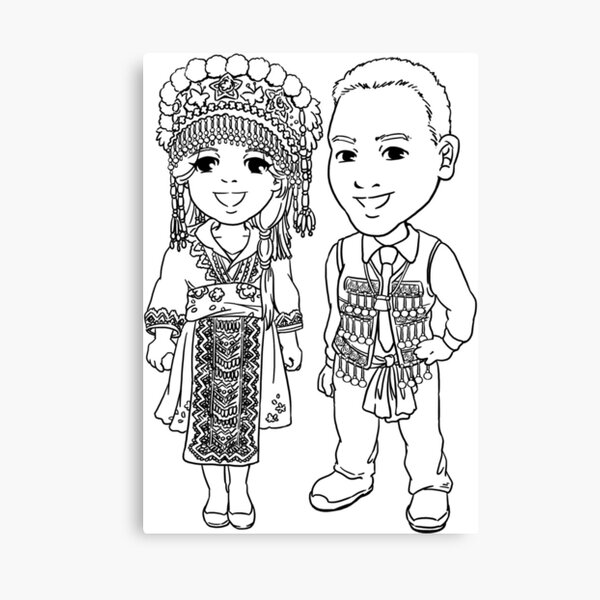 Coloring Set - Hmong Girls (PDF)