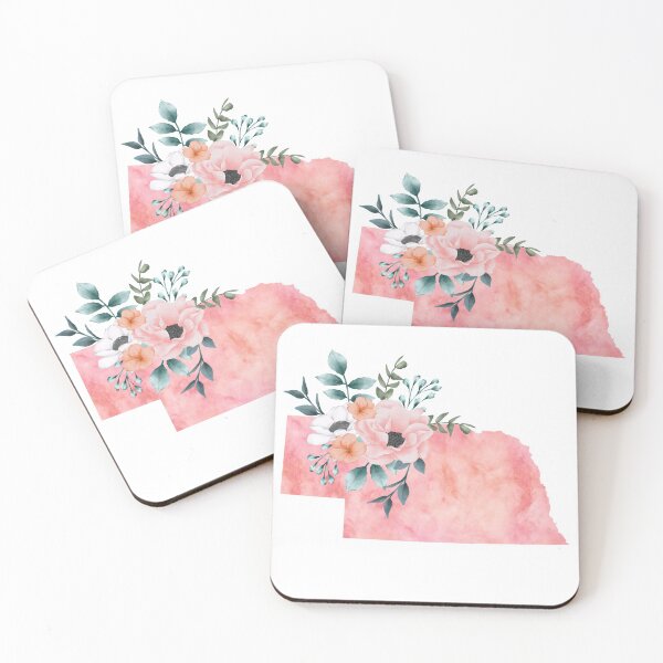 Item preview, Nebraska Pink Floral Watercolor - NE designed and sold by randrgiftshop.