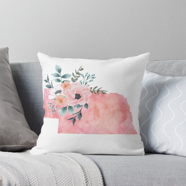 Item preview, Nebraska Pink Floral Watercolor - NE designed and sold by randrgiftshop.