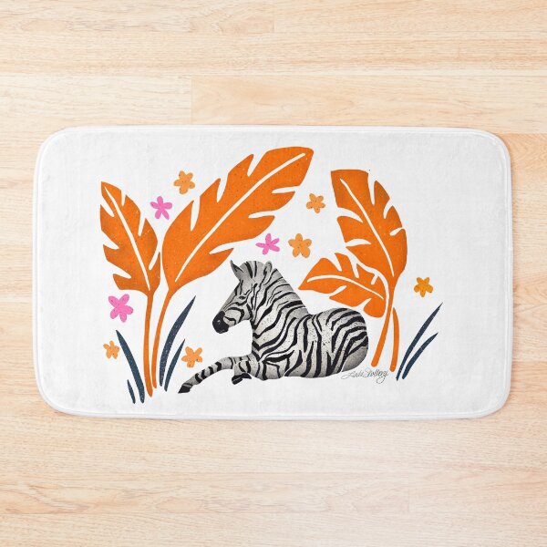 Item preview, Zebra in the Jungle Orange Flowers by Linda Sholberg designed and sold by Linda Sholberg.