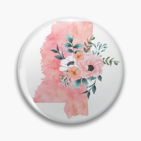Item preview, Mississippi Pink Floral Watercolor - MS designed and sold by randrgiftshop.
