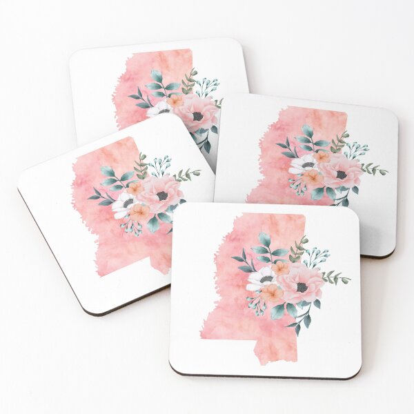Item preview, Mississippi Pink Floral Watercolor - MS designed and sold by randrgiftshop.