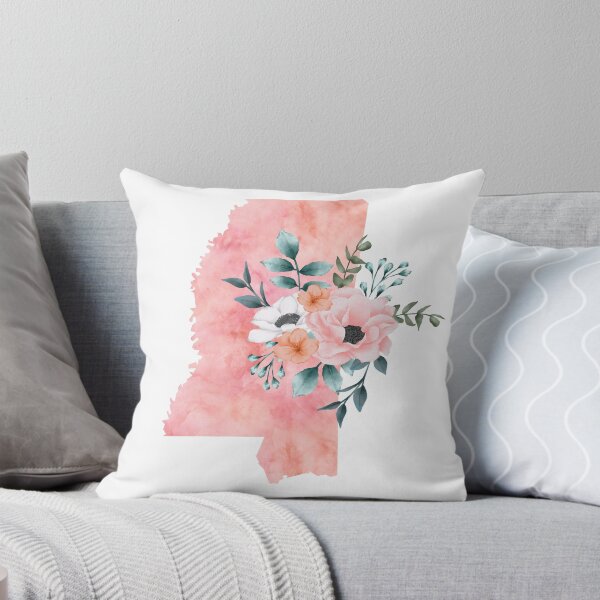 Item preview, Mississippi Pink Floral Watercolor - MS designed and sold by randrgiftshop.