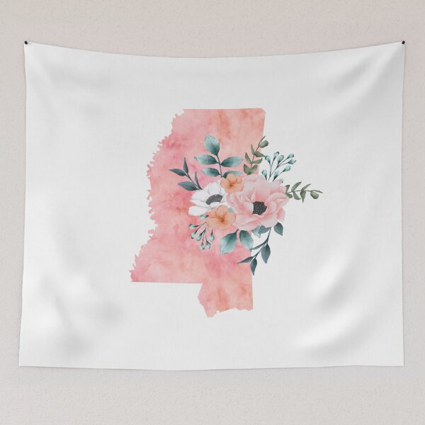 Item preview, Mississippi Pink Floral Watercolor - MS designed and sold by randrgiftshop.