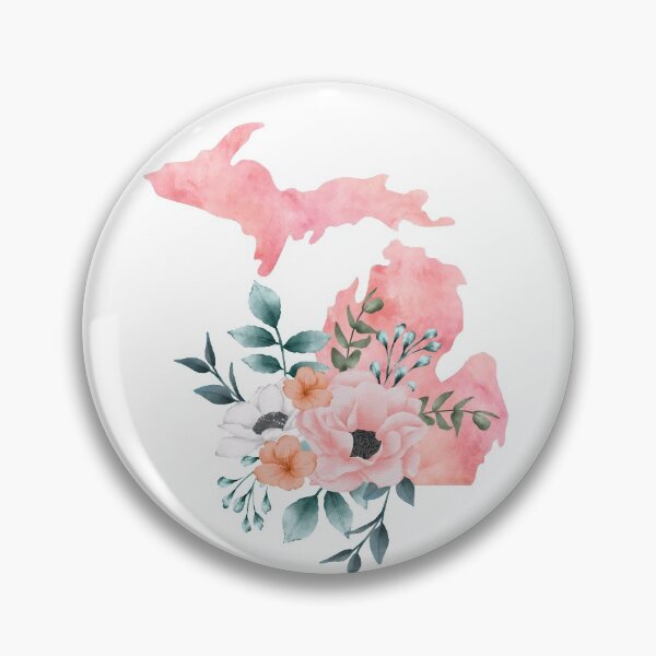 Item preview, Michigan Pink Floral Watercolor - MI designed and sold by randrgiftshop.
