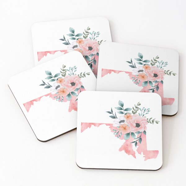 Item preview, Maryland Pink Floral Watercolor - MD designed and sold by randrgiftshop.